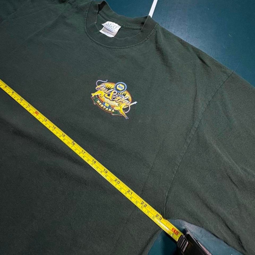 Vintage‎ faded Montana fly fishing T shirt size XL Green - Picture 7 of 8
